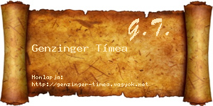 Genzinger Tímea névjegykártya